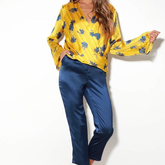 Aptos Mustard Yellow Floral Print Long Sleeve Top - Picture 2 of 7